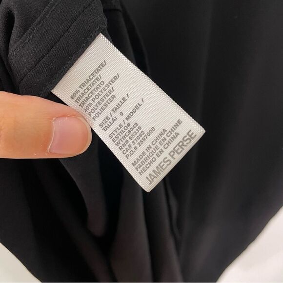 James Perse Black Collared Short Sleeve Little Zip Front Shirt Dress - Picture 8 of 8